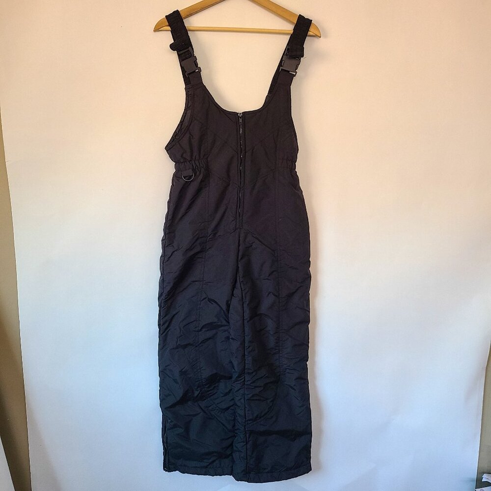 Ice Blue Winter Wear Black Insulated Snow Bib Overalls - Adjustable Straps